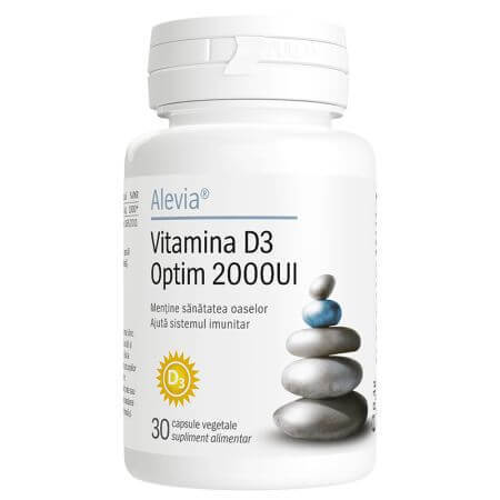 Vitamine D3 Optim, 2000 UI, 30 gélules végétales, Alevia