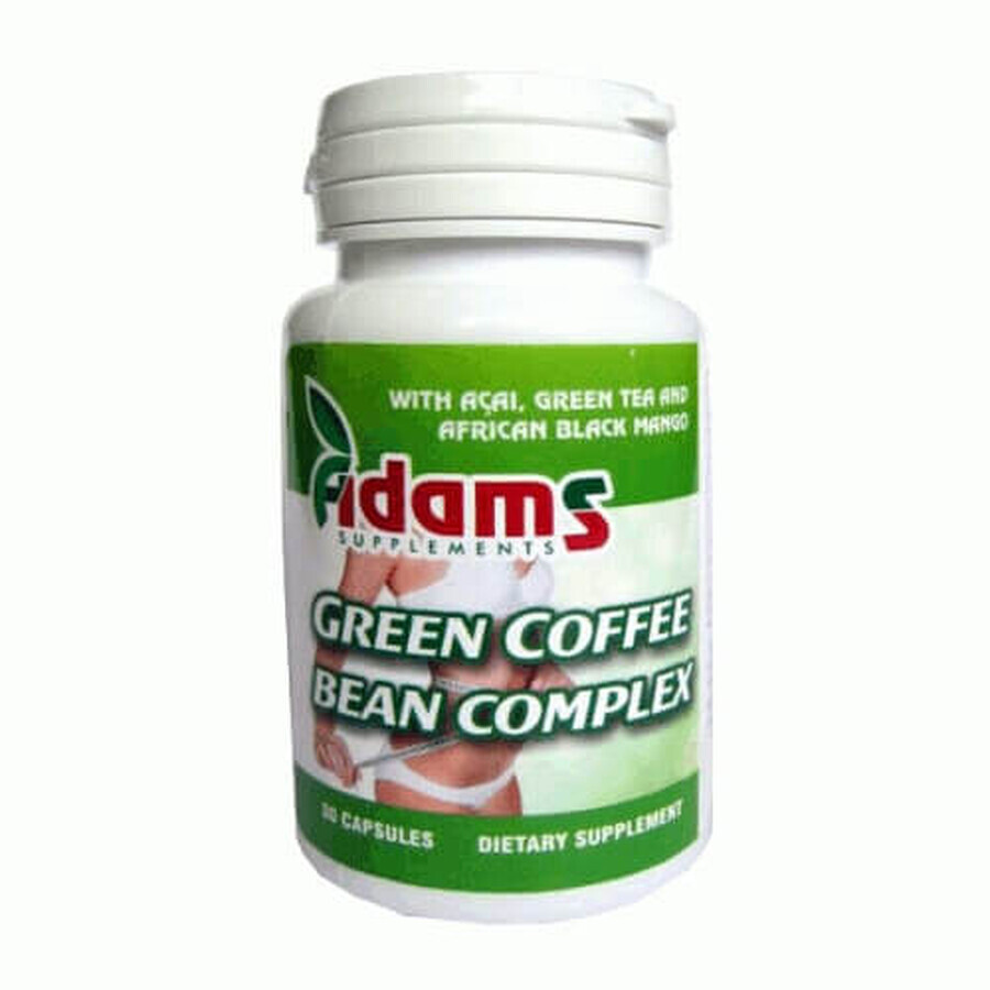 Complexe de grains de café vert, 30 gélules, Adams Vision