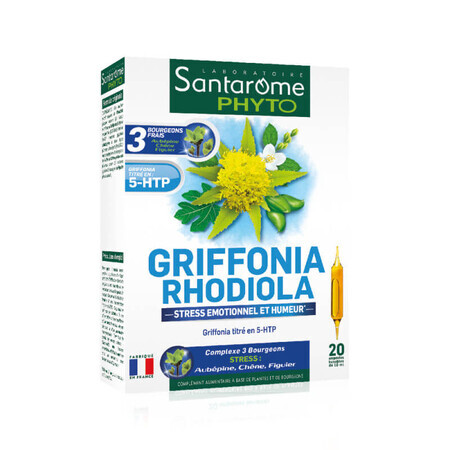 Griffonia Rhodiola, 20 Fläschchen, Santarome Natural