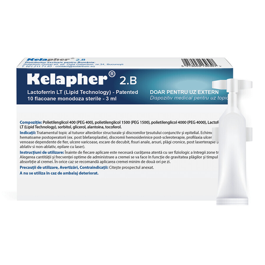 KELAPHER 2B crème de traitement avec nano-lactoferrine 15%, 30 ml, Solartium