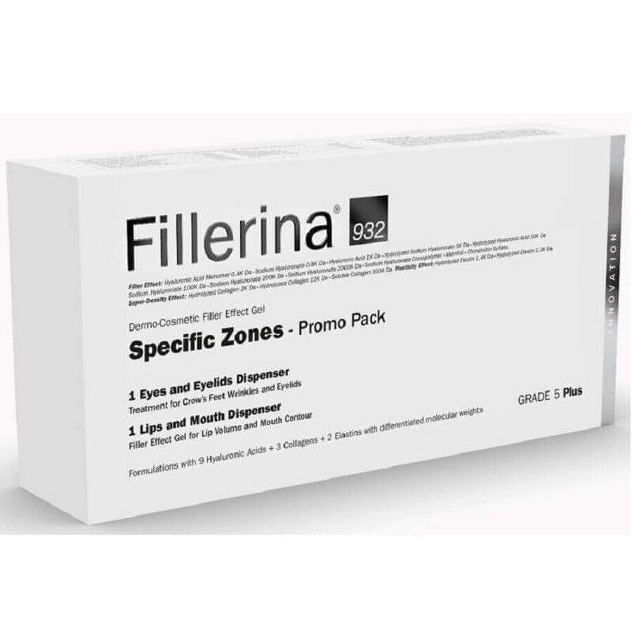 Kit Grado 5 Plus Fillerina 932 Trattamento occhi e palpebre, 15 ml + Trattamento labbra e contorno labbra, 7 ml, Labo