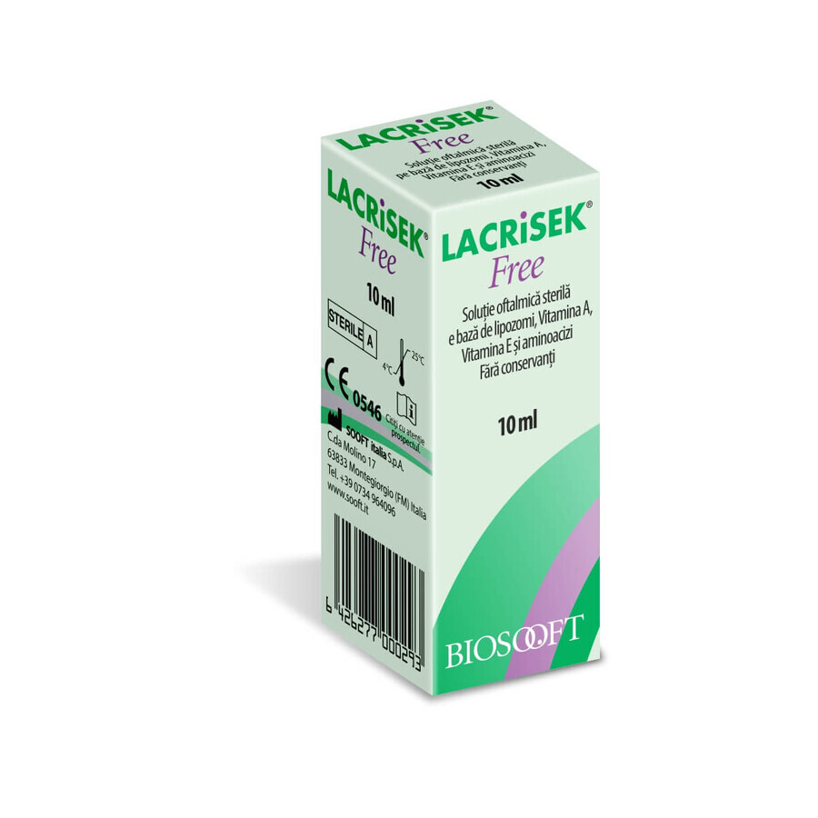 Lacrisek Free Soluzione Oftalmica senza conservanti, 10 ml, Bio Sooft recensioni