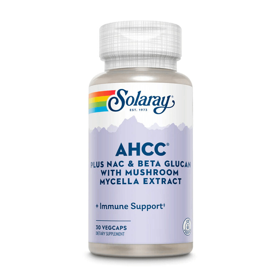 AHCC plus NAC & Beta Glucan Solaray, 30 comprimés, Secom Évaluations