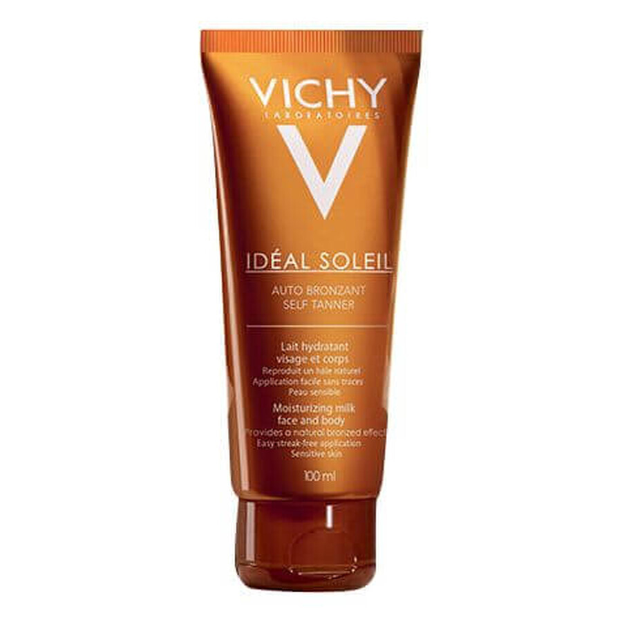 Vichy Ideal Soleil Lait hydratant autobronzant pour le visage et le corps, 100 ml