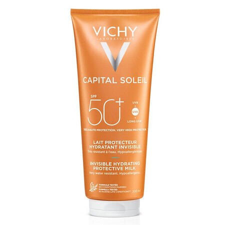 Vichy Capital Soleil Lapte hidratant de protecție solară pentru față și corp SPF 50+, 300 ml