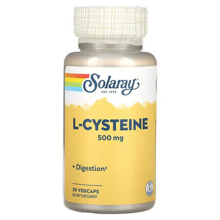 L-Cystéine 500mg Solaray, 30 gélules, Secom