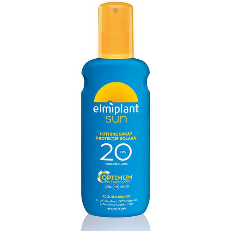 Lozione spray con protezione solare media SPF 20 Optimum Sun, 200 ml, Elmiplant