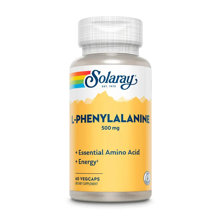 L-Phénylalanine 500mg Solaray, 60 gélules, Secom