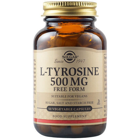 L-Tyrosine 500 mg, 50 gélules, Solgar