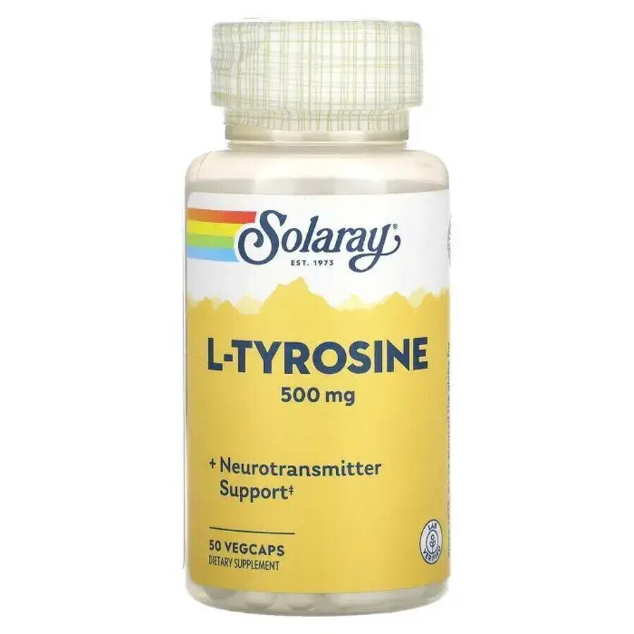 L-tirosina 500mg Solaray, 50 capsule, Secom