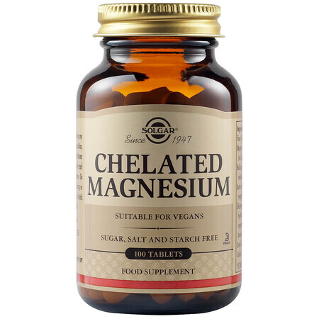 Magnesium Chelat 100 mg, 100 Tabletten, Solgar