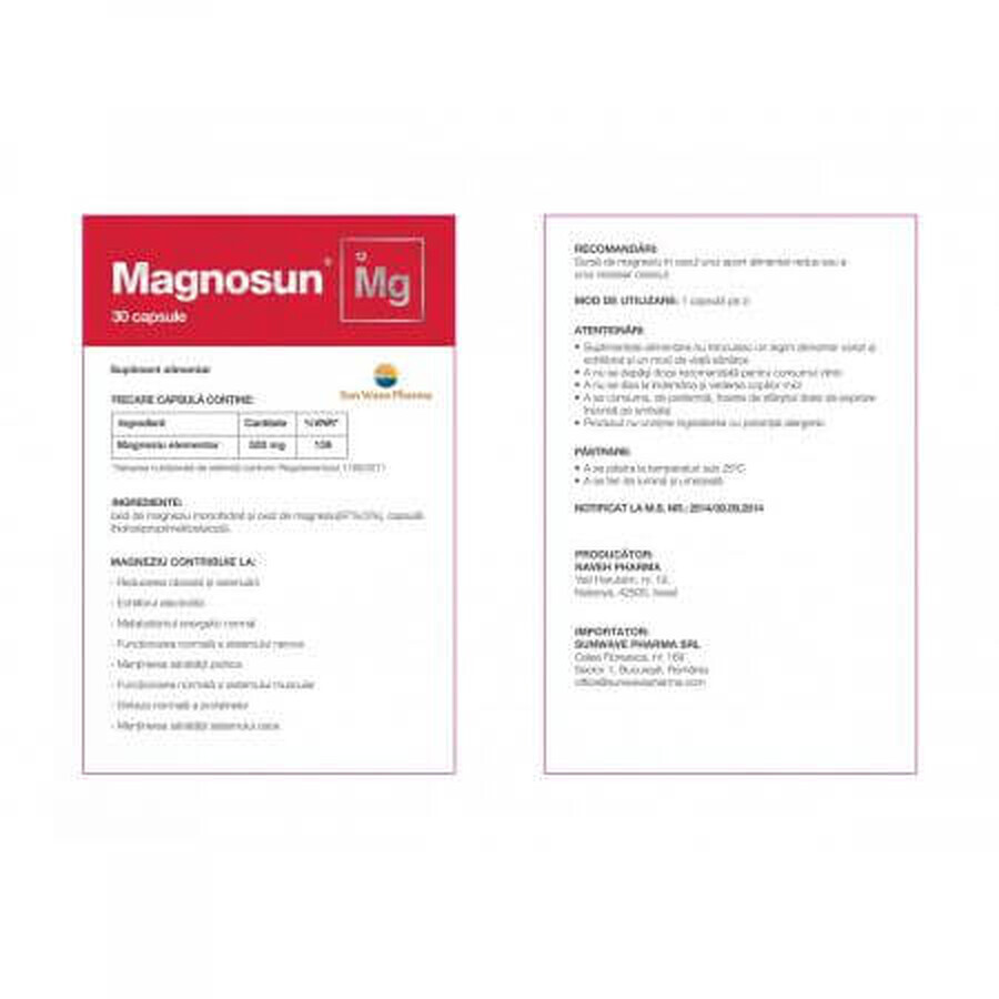 Magnosun, 30 gélules, Sun Wave Pharma