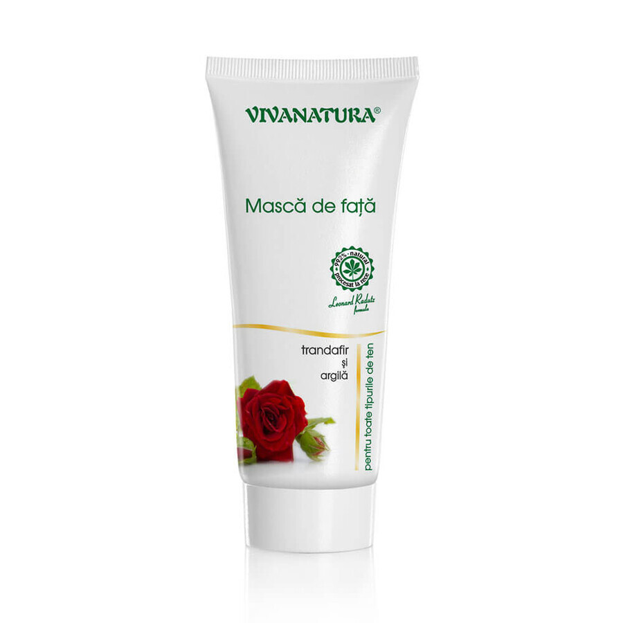 Gesichtsmaske mit Rose und aktiver Tonerde, 75 ml, Vivanatura
