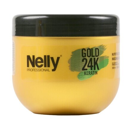 Nourishing mask for dry and dehydrated hair Gold 24K Keratin, 500 ml, Nelly Professional