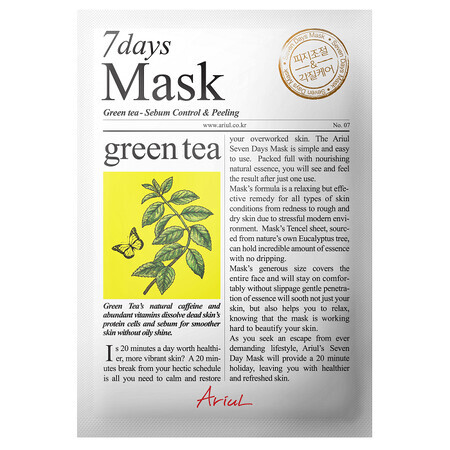 7Days Masque au thé vert, 20 g, Ariul