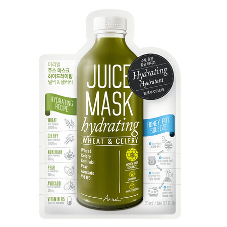 Maschera tovagliolo con Succo di Grano e Sedano Maschera Idratante, 20 g, Ariul