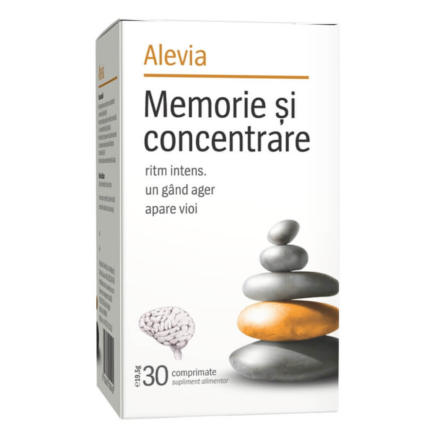 Mémoire et concentration, 30 comprimés, Alevia