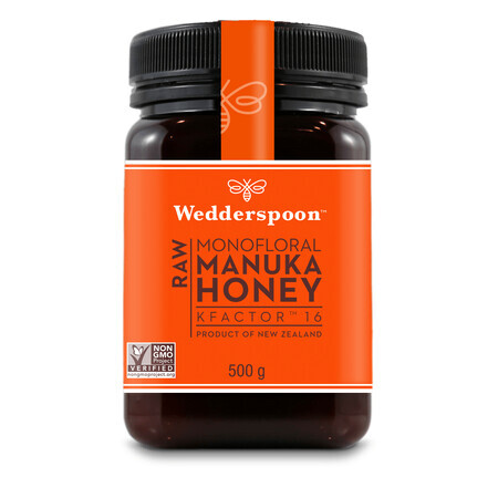 Miere de Manuka KFactor 16 RAW, 500 g, Wedderspoon