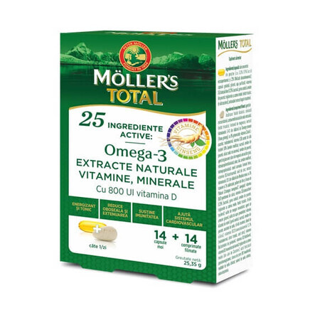 Mollers Total, 14 gélules + 14 comprimés, Mollers