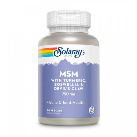 MSM 750 mg Solaray, 90 gélules végétales, Secom