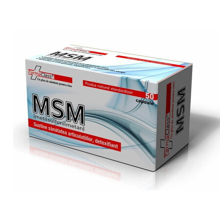 MSM Methylsulfonylmethane 600mg, 50 gélules, Farmaclass