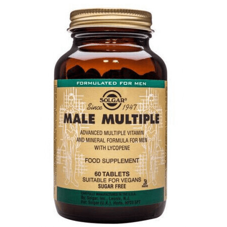 Multivitamine Male Multiple pour hommes, 60 comprimés, Solgar