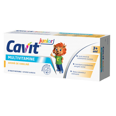 Multivitamines à la vanille Cavit junior, 20 comprimés à croquer, Biofarm