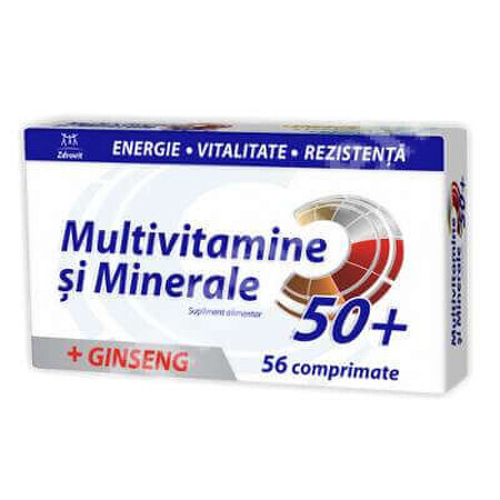 Multivitamines et minéraux avec Ginseng 50+, 56 comprimés, Zdrovit