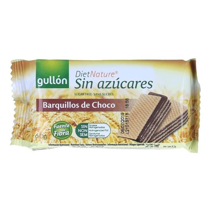 Wafer al cioccolato per diabetici, 60 g, Gullon