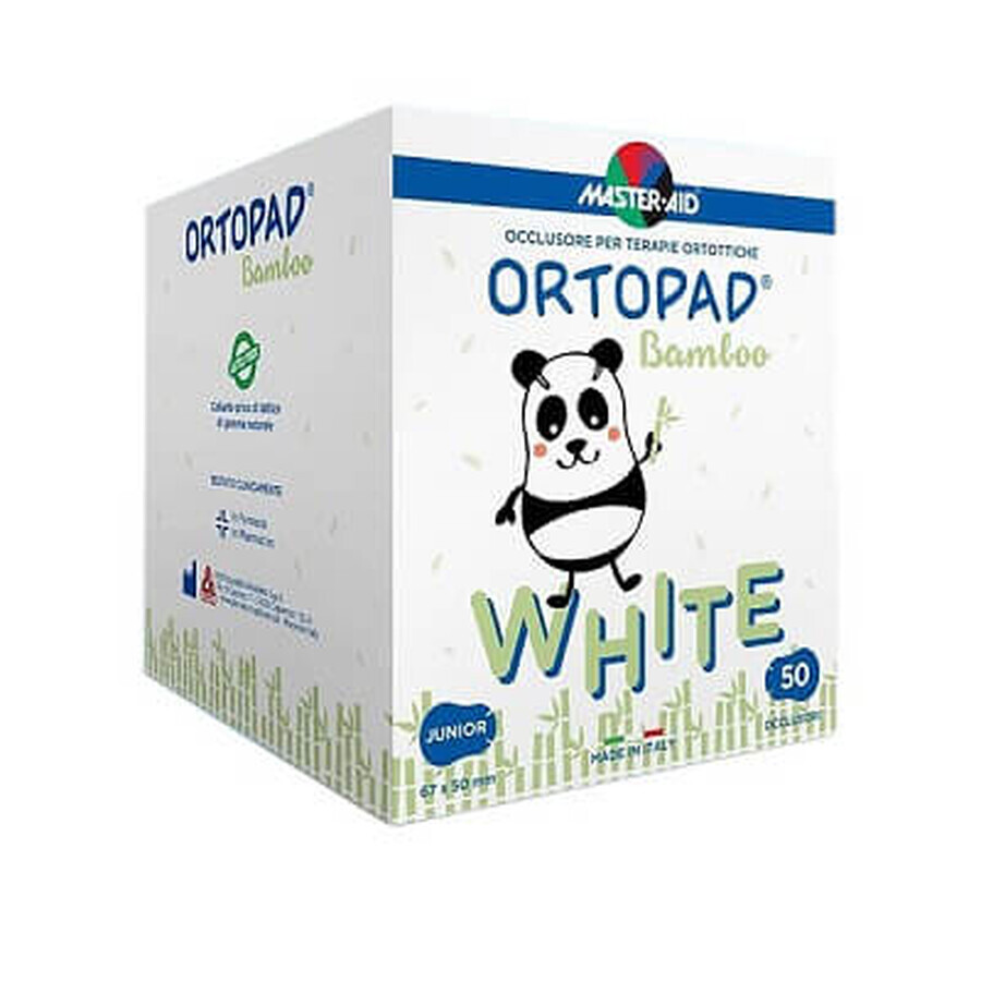 ORTOPAD Junior White Master-Aid Occluseur pour enfants, 67x50 mm, 50 pièces, Pietrasanta Pharma