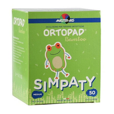 ORTOPAD Simpaty Master-Aid occluder bébé, Moyen, 76x54 mm, 50 pcs, Pietrasanta Pharma