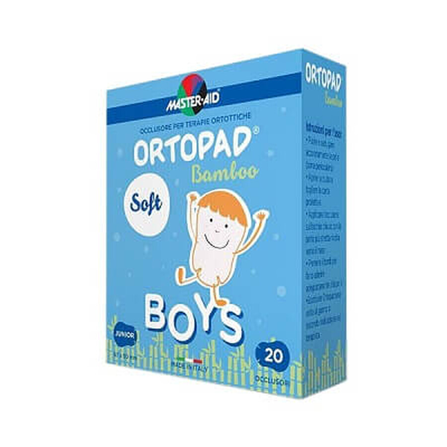 ORTOPAD SOFT Boys Junior Master-Aid Occluder pour enfants, 67x50 mm, 20 pièces, Pietrasanta Pharma