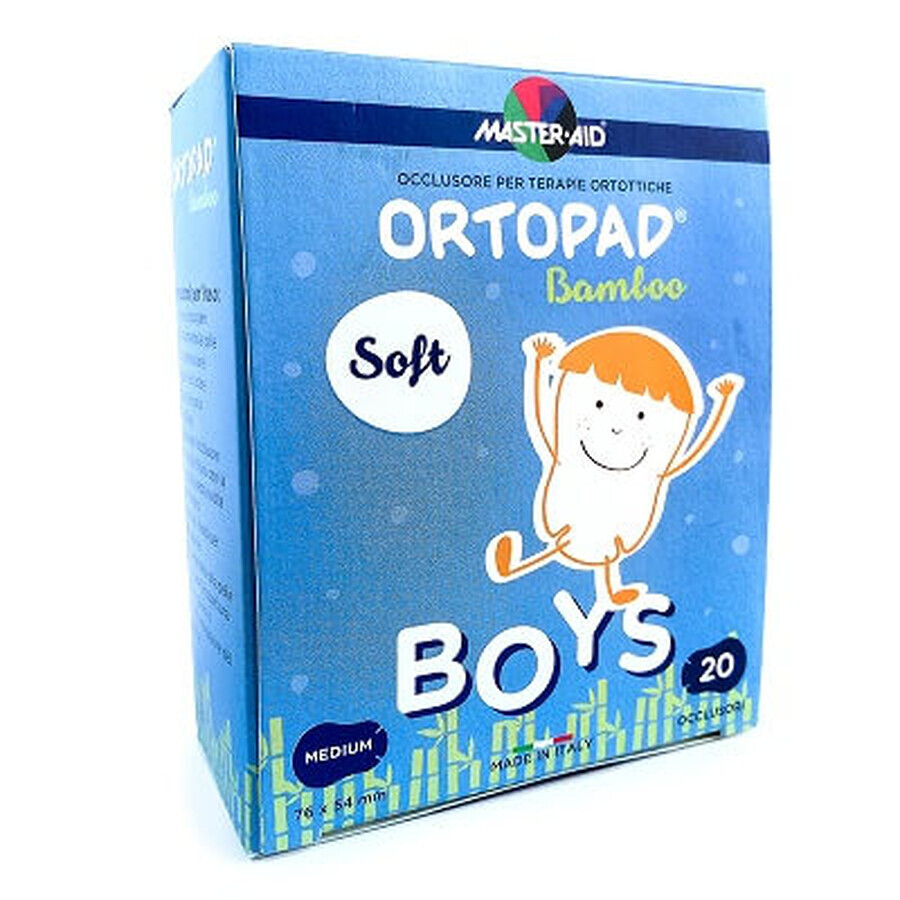 ORTOPAD SOFT Boys Master-Aid Medium, 76x54 mm, 20 pièces, Pietrasanta Pharma
