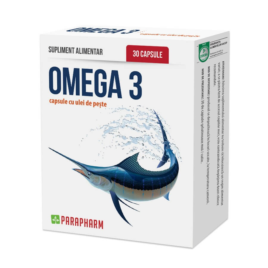 Oméga 3 avec huile de poisson, 500mg, 30 capsules, Parapharm