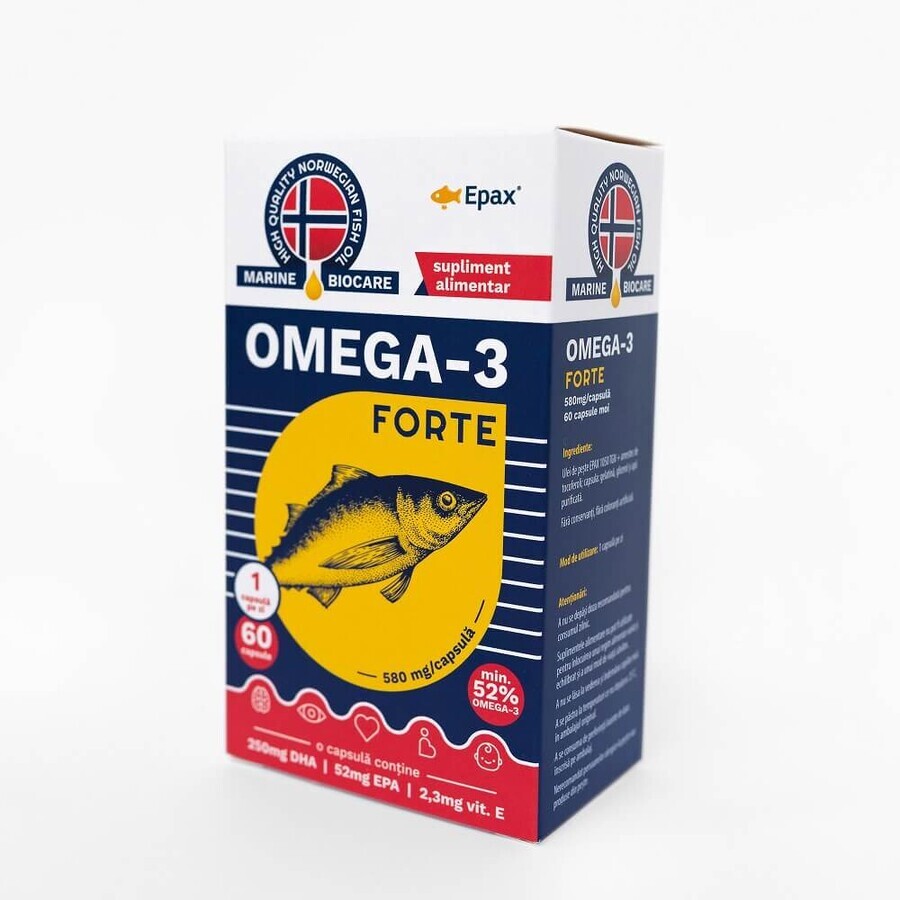 Omega 3 Forte Marine Biocare Epax, 60 gélules, Phyto Biocare