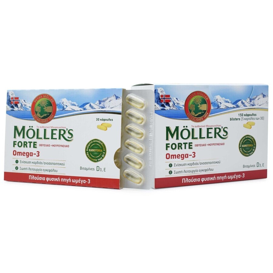 Omega 3 Forte, 150 capsule, Moller's