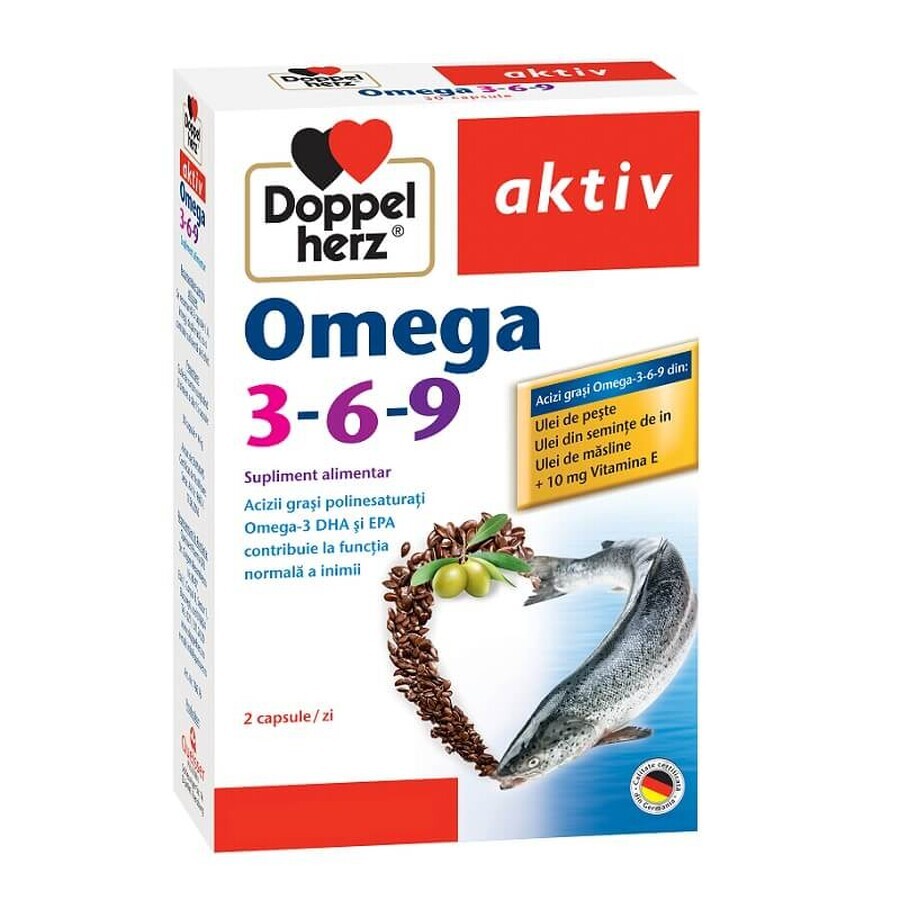 Omega 3-6-9 + Vitamin E, 30 Kapseln, Doppelherz