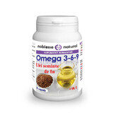 Huile de graines de lin oméga 3-6-9 500 mg et vitamine E, 30 capsules, Noblesse