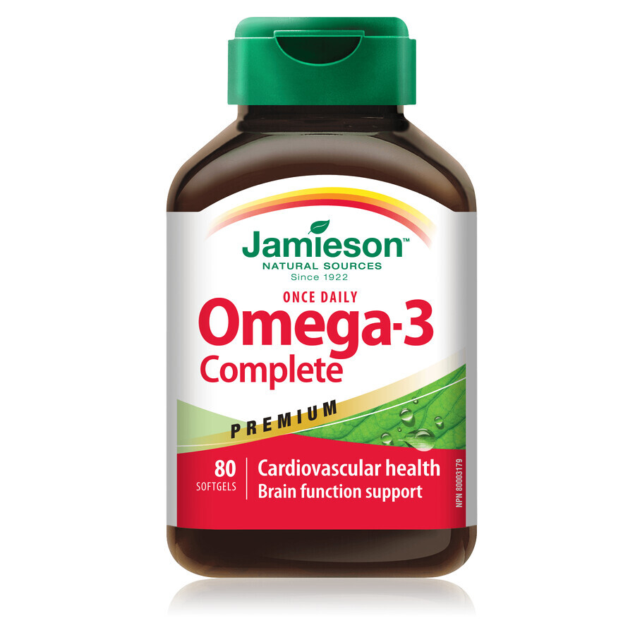 Oméga-3 Complete Premium, 80 capsules, Jamieson