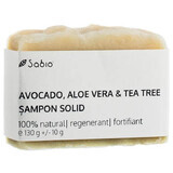 Natürliches festes Shampoo mit Avocado, Aloe Vera und Teebaum, 130 g, Sabio