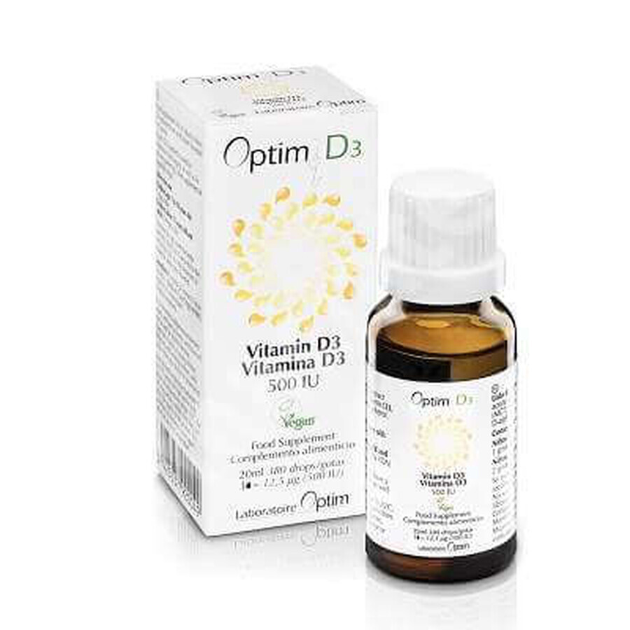 Optim D3 Vitamina Vegetale 500 UI Gocce, 20 ml, Laboratoire Optim – Bionoto SPRL recensioni