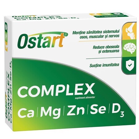 Ostart Complex Ca + Mg + Zn + Se + D3, 20 comprimés, Fiterman