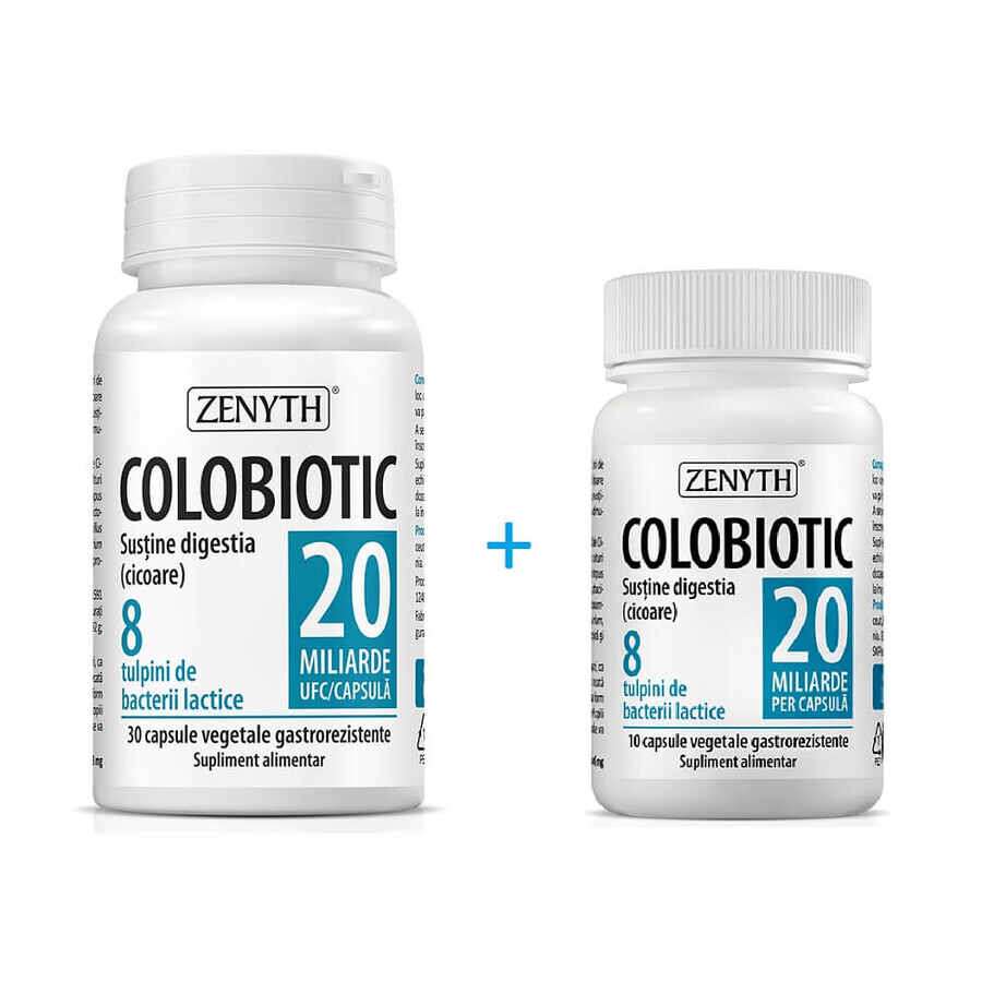 Confezione Colobiotic, probiotico 20 miliardi, 30 + 10 capsule, Zenyth recensioni