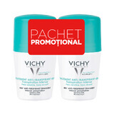 Vichy 48h Antiperspirant Déodorant Roll-On avec Parfum, 50 ml + 50 ml