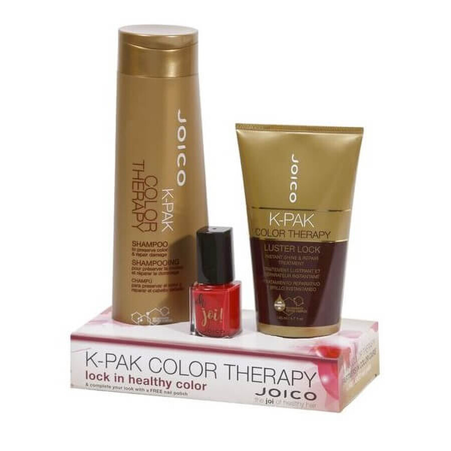 K-pak Color Therapy Package Shampooing 300 ml + Masque 140 ml + Vernis à ongles, Joico