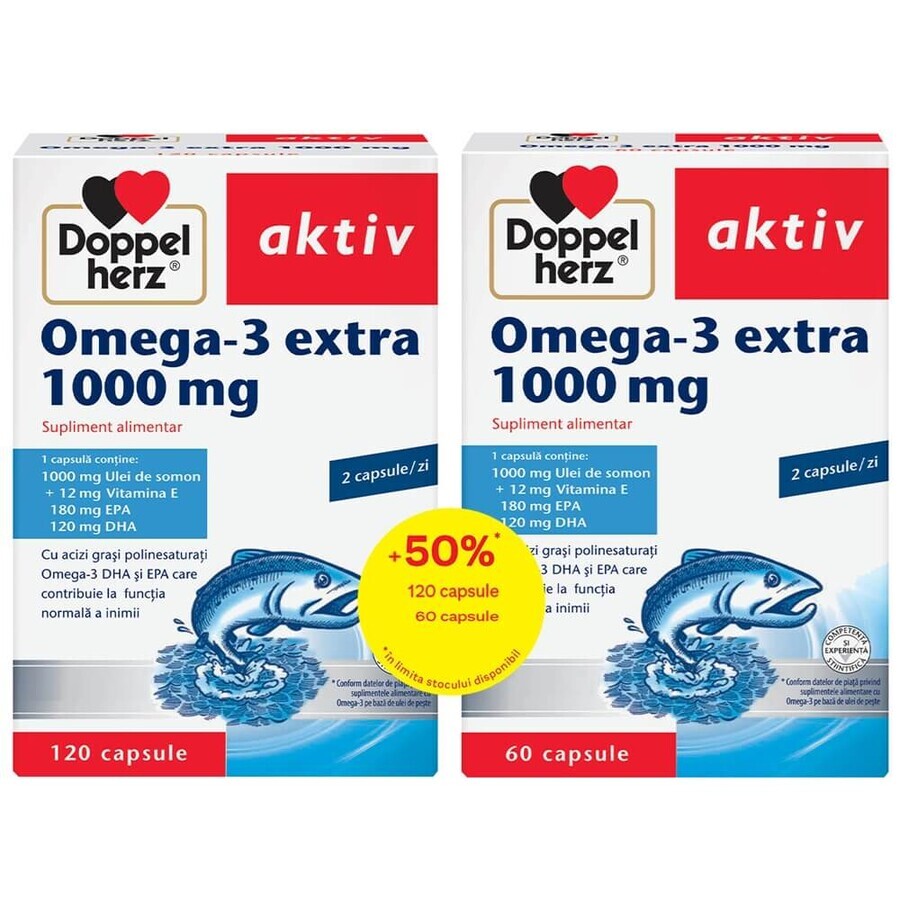 Omega - 3 Extra 1000 mg, Package 120 + 60 gélules, Doppelherz Évaluations