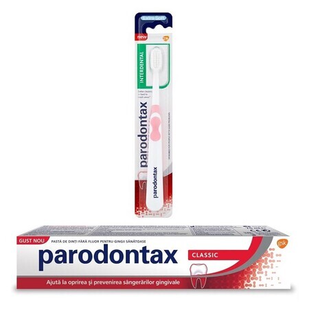 Confezione Dentifricio Parodontax Classic, 75 ml + Spazzolino Interdentale Parodontax, Extra Morbido, Gsk