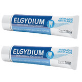 Paquet dentifrice anti-plaque, 75 ml + 75 ml, Elgydium