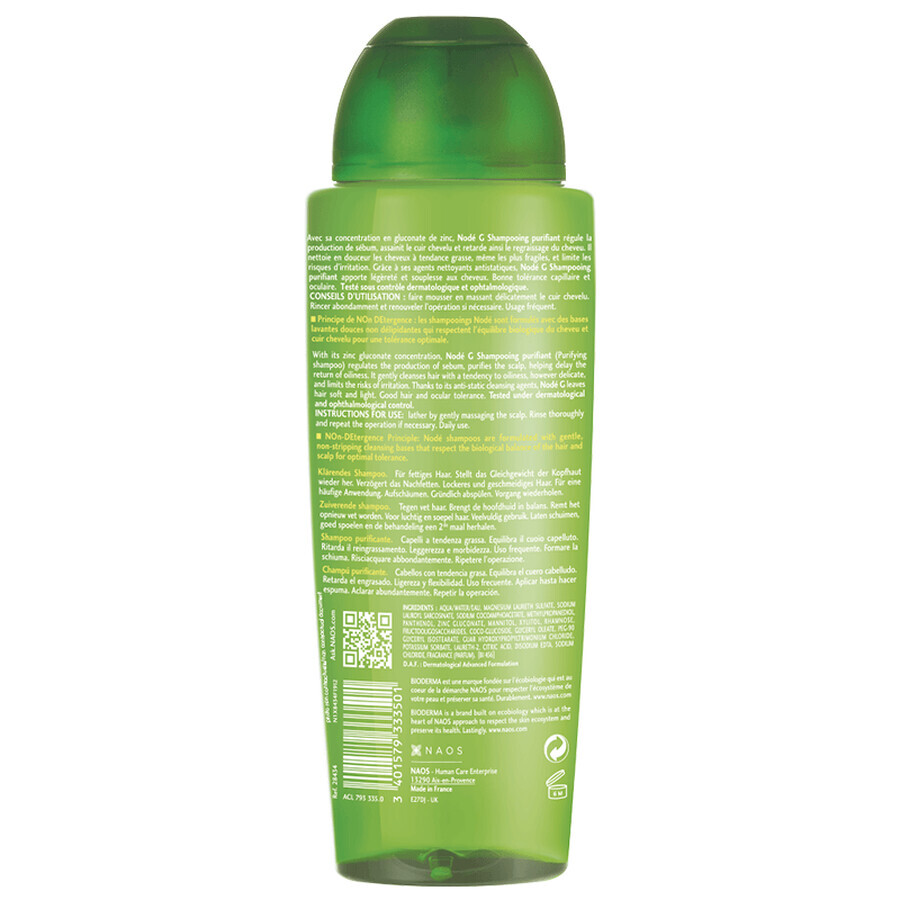 Bioderma Node G Reinigendes Shampoo für fettiges Haar, 400 ml