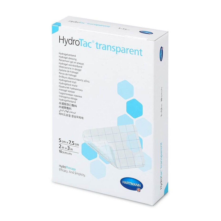 HydroTac transparent hydrogel dressing 5x7.5cm, 10 pieces, Hartmann